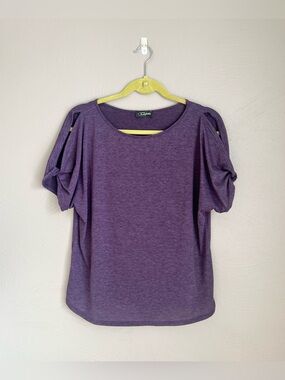 Colette Purple Cold Shoulder Knit Top